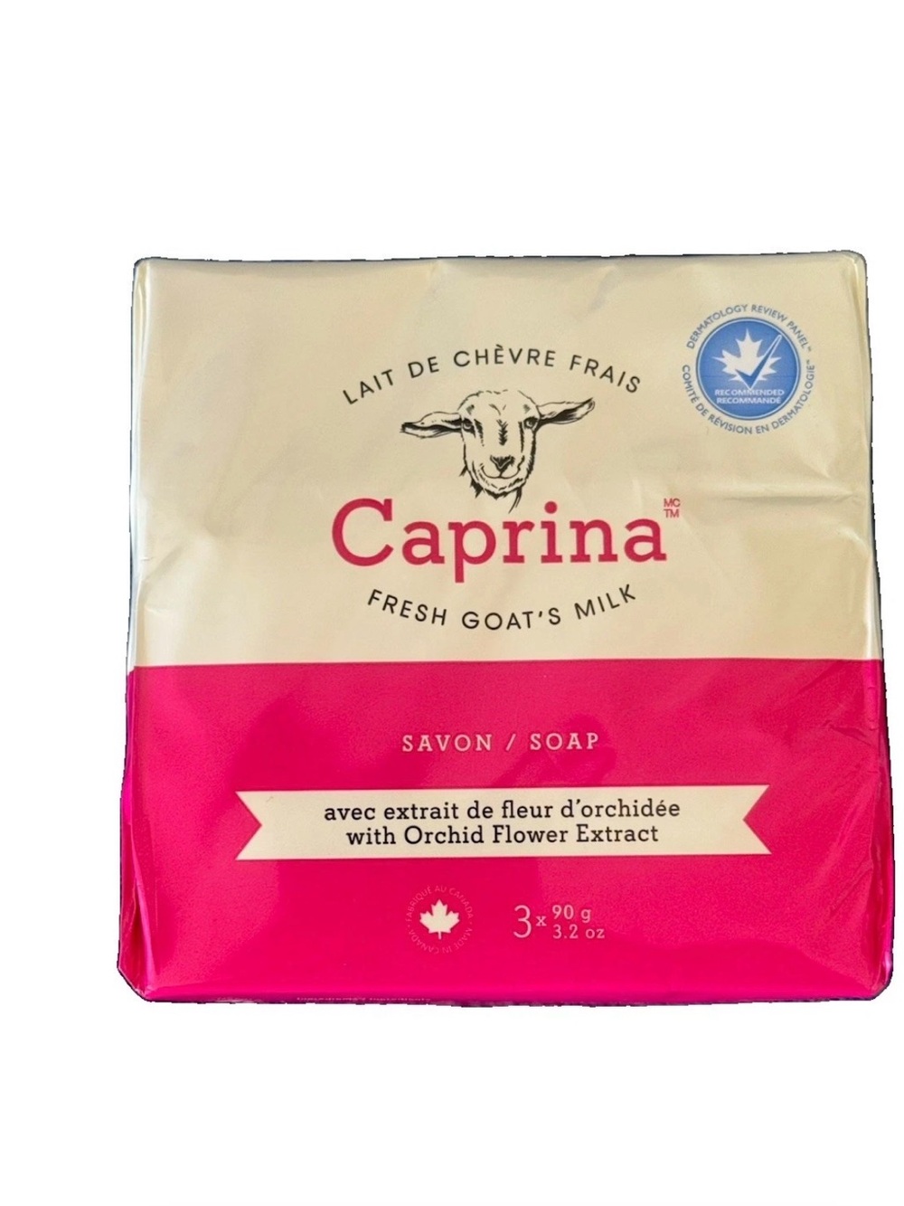 3-pack Caprina Fresh Goat's Milk Soap - ORCHID FLOWER